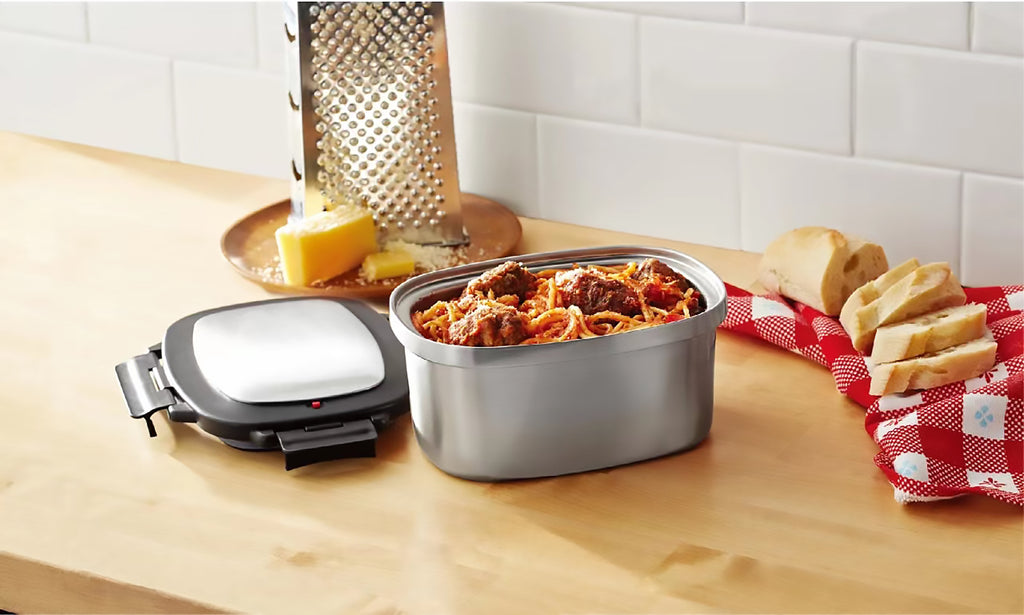 Food Container, Reusable Insulated Stainless Steel, Rectangular, 33 Oz, Ideal Use for Workday Meals and Travel to Keep Meals Hot or Cold