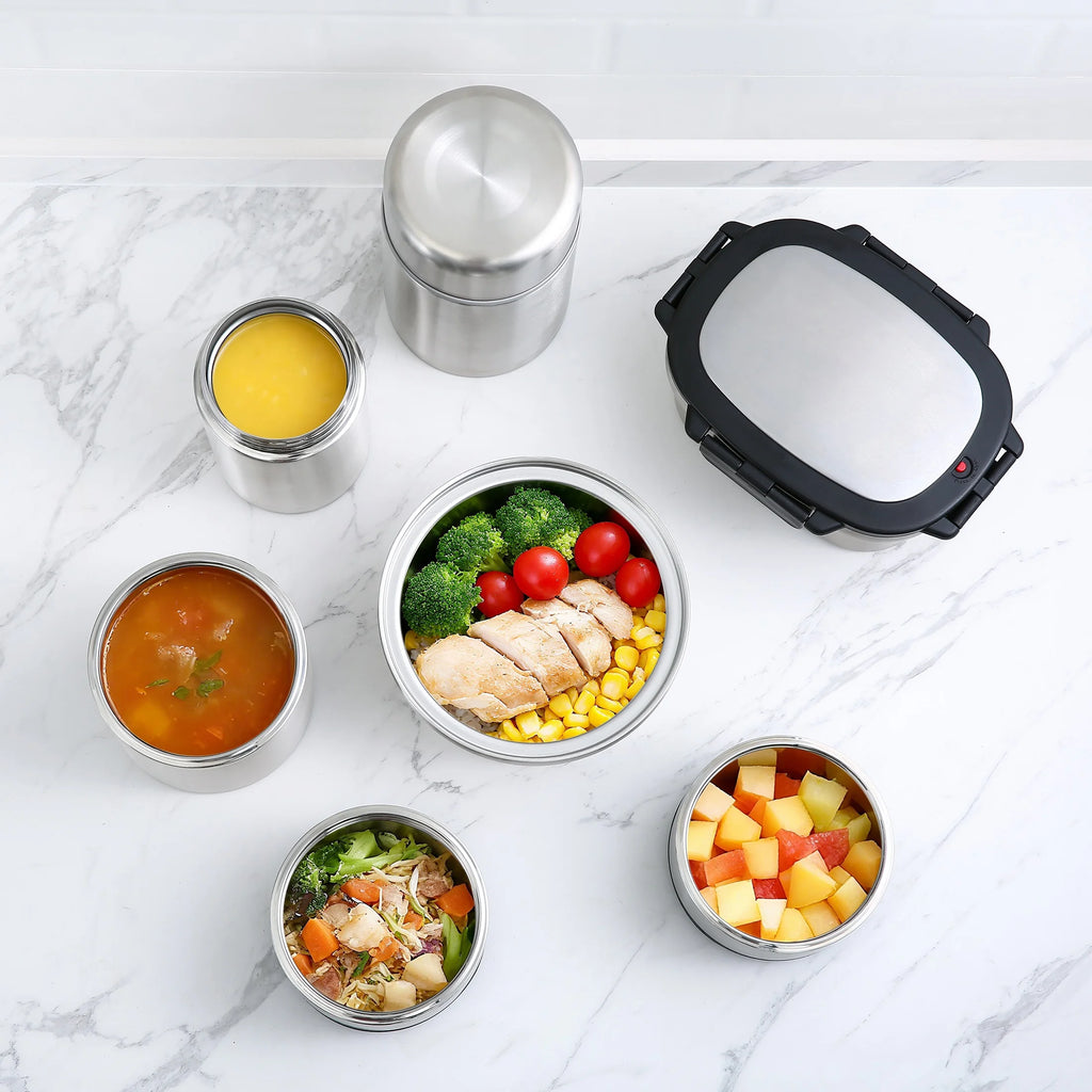 Food Container, Reusable Insulated Stainless Steel, Rectangular, 33 Oz, Ideal Use for Workday Meals and Travel to Keep Meals Hot or Cold