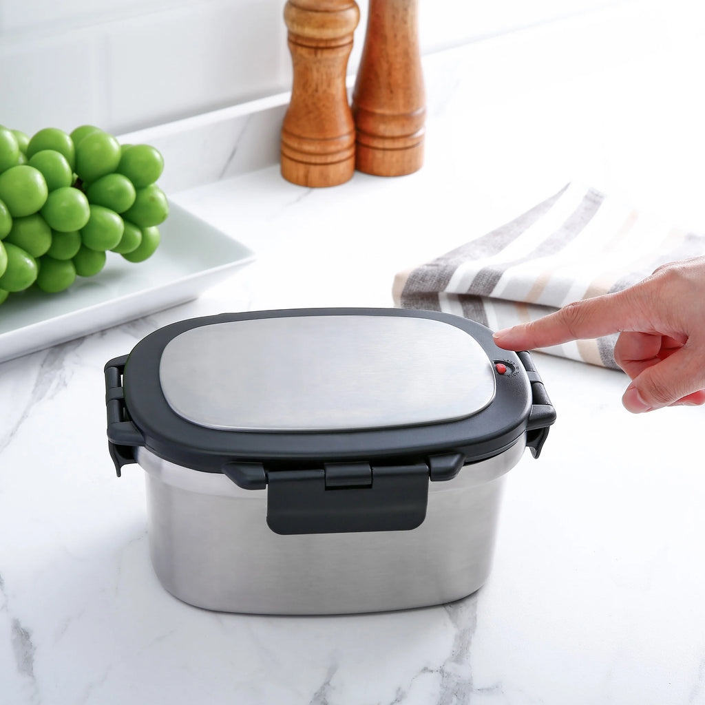 Food Container, Reusable Insulated Stainless Steel, Rectangular, 33 Oz, Ideal Use for Workday Meals and Travel to Keep Meals Hot or Cold
