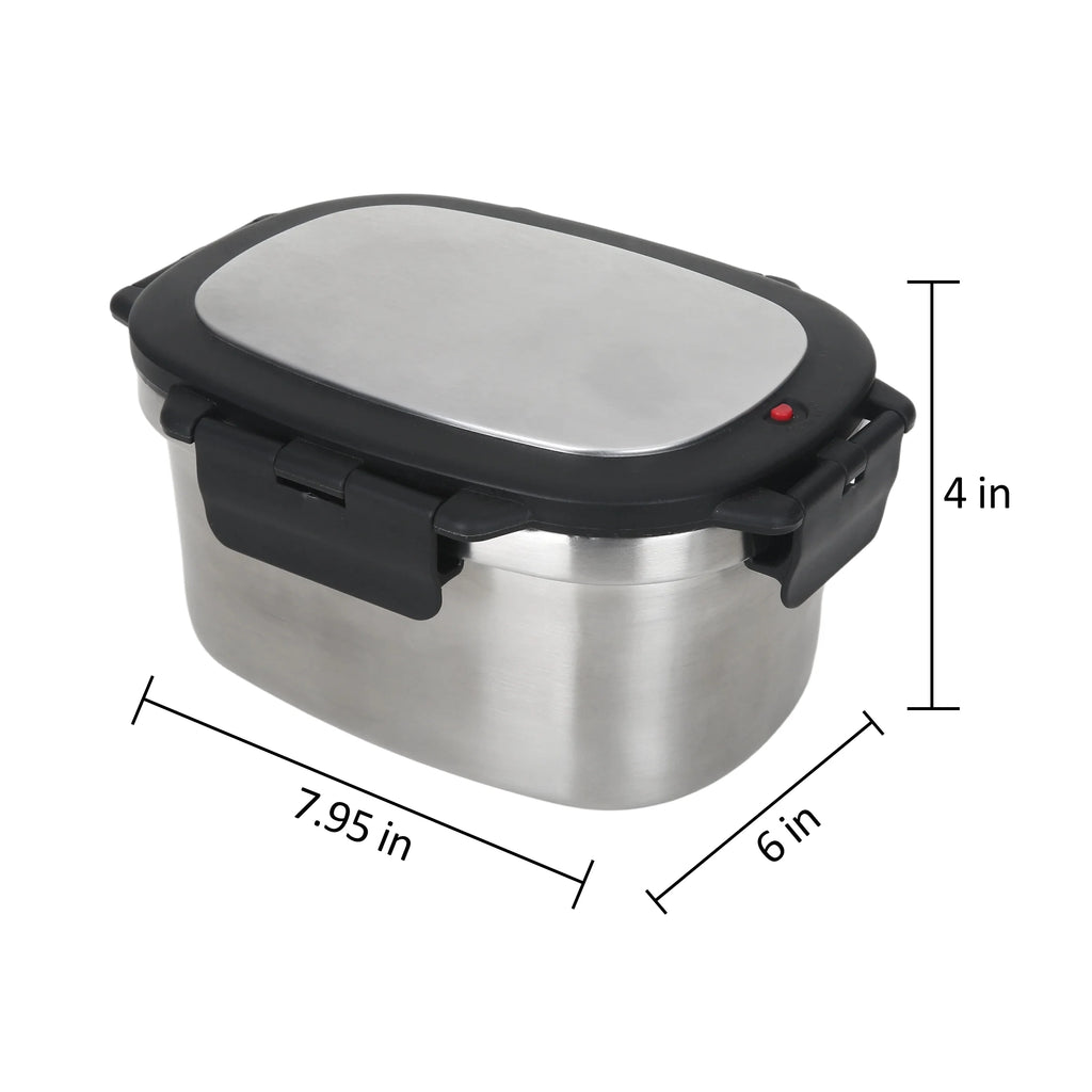 Food Container, Reusable Insulated Stainless Steel, Rectangular, 33 Oz, Ideal Use for Workday Meals and Travel to Keep Meals Hot or Cold
