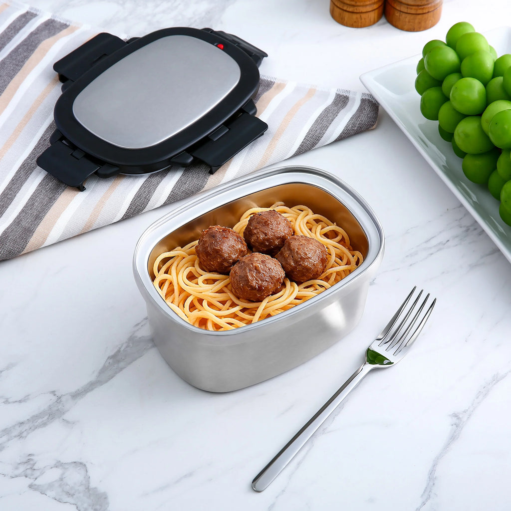 Food Container, Reusable Insulated Stainless Steel, Rectangular, 33 Oz, Ideal Use for Workday Meals and Travel to Keep Meals Hot or Cold